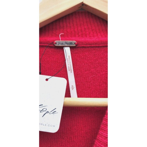 Free People Easy Street 100% Cashmere Women Hot Pink Oversize Sweater Sz S - Picture 4 of 11